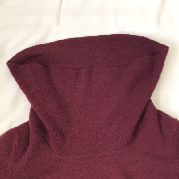 Brunella Gori Italian burgundy extrafine merino portrait collar sweater - Picture 6 of 6